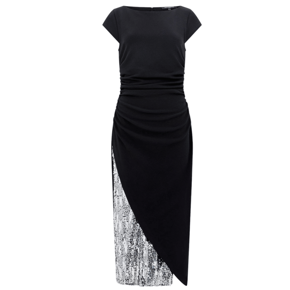 French Connection Zanna Jerey Sequin Mix Midi Dress